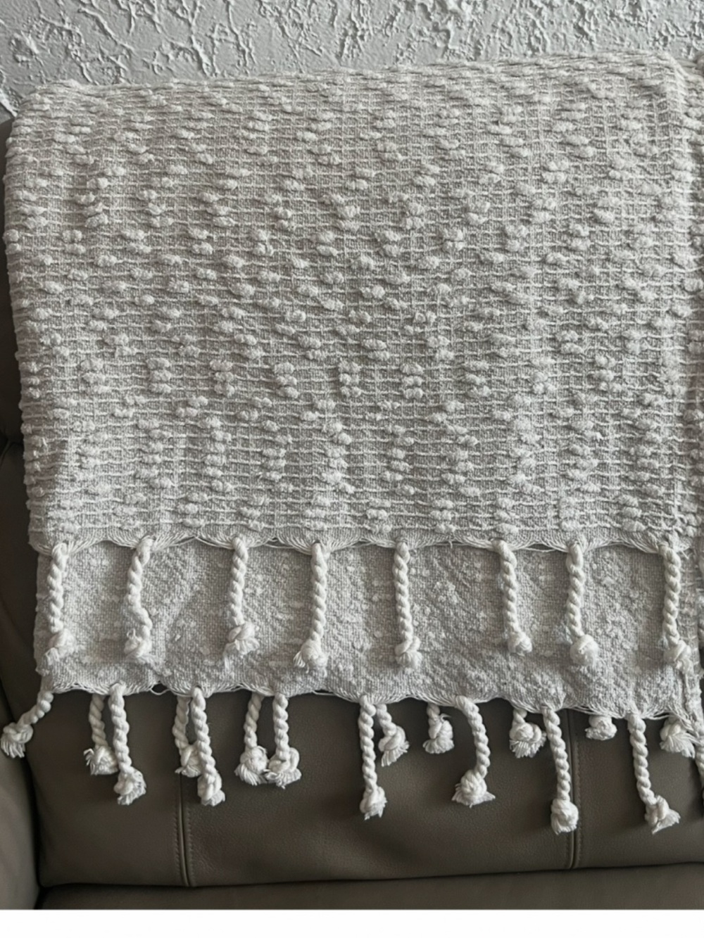 Throw Blanket with rope fringe NWT